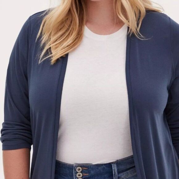 Torrid Cardigan Duster Lightweight Stretchy Slinky Flattering Comfortable 12 - Picture 3 of 12